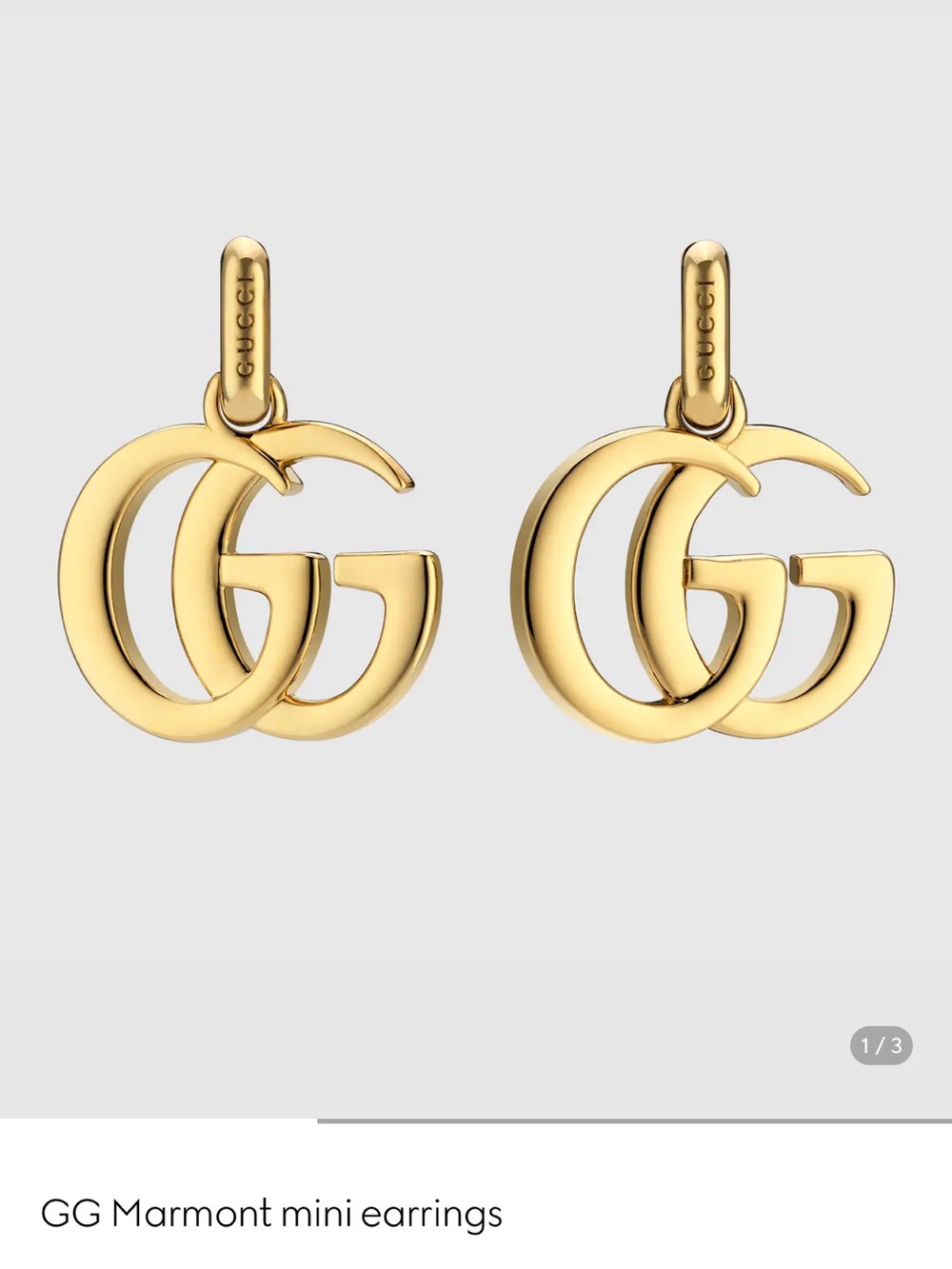 Gucci Gold Double G Drop Earrings